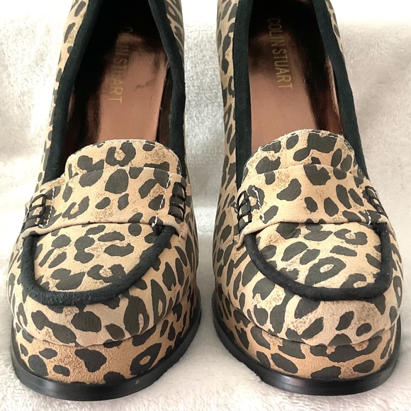 Colin Stuart~Women’s Platform‎ Leopard Print Leather Heels Size 7.5B - Picture 6 of 15